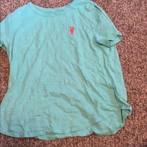 Teal shirt with lobster
